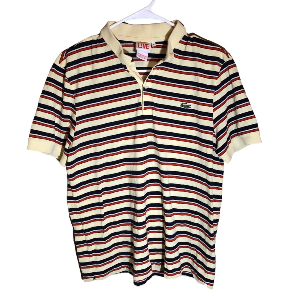 Lacoste Live Striped Polo Short Sleeve Men's 5 Large